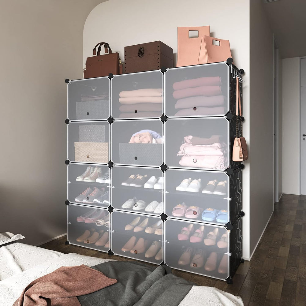 ROJASOP Portable 8-Tier Shoe Cabinet - 48-Pair Shoe Organizer with Expandable...