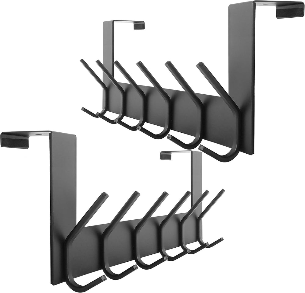 WEBI Over The Door Hook Door Hanger:Over The Door Towel Rack with 6 Coat Hook...