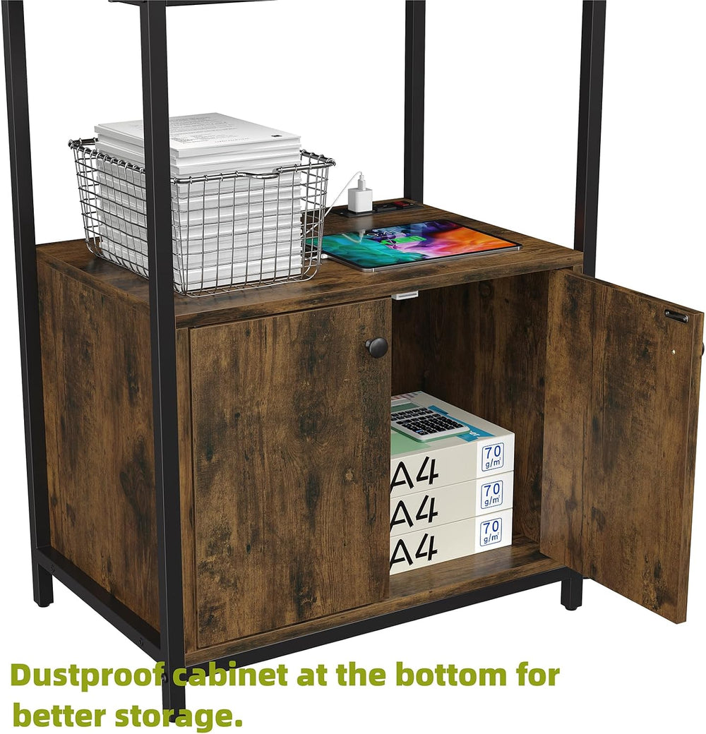 5-Tier Kitchen Bakers Rack with Power Outlet, Industrial Microwave Oven Stand...