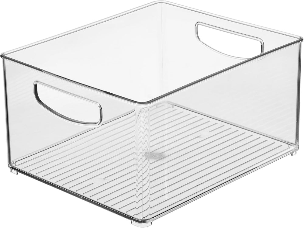 iDesign Stackable Storage Bin with Handles, Set of 4, Clear