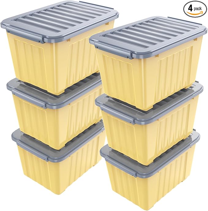 Nazhura Plastic Storage Bin, Stackable and Nestable Storage Boxes