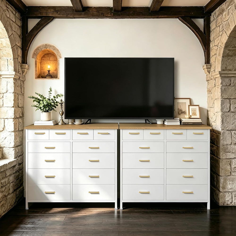 VASICAR Dresser for Bedroom with 12 Deep Drawers, Wide Chest of Drawers