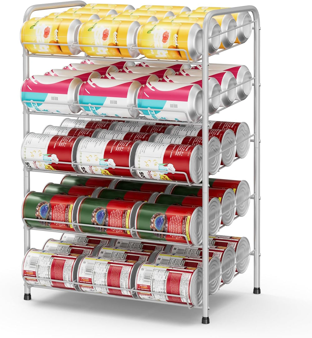 Vrisa Can Organizer for Pantry Canned Food Storage Rack for Kitchen, Silver