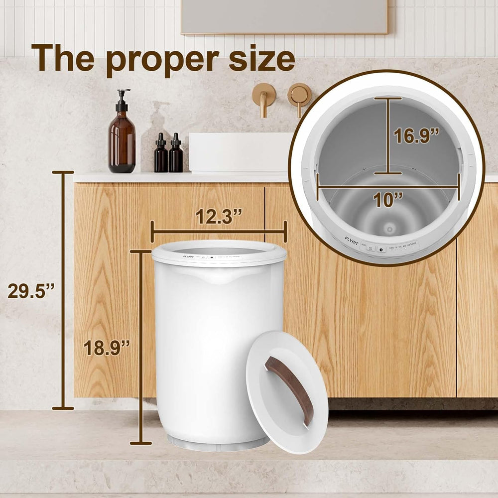FLYHIT Large Towel Warmer for Bathroom - Heated Towel Warmers Bucket, Wood Ha...