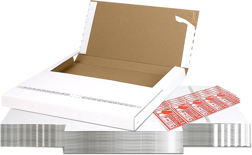 HORLIMER 25 Pack 12.8x12.8x1 Self-Sealing Shipping Boxes, Vinyl Record Mailer...