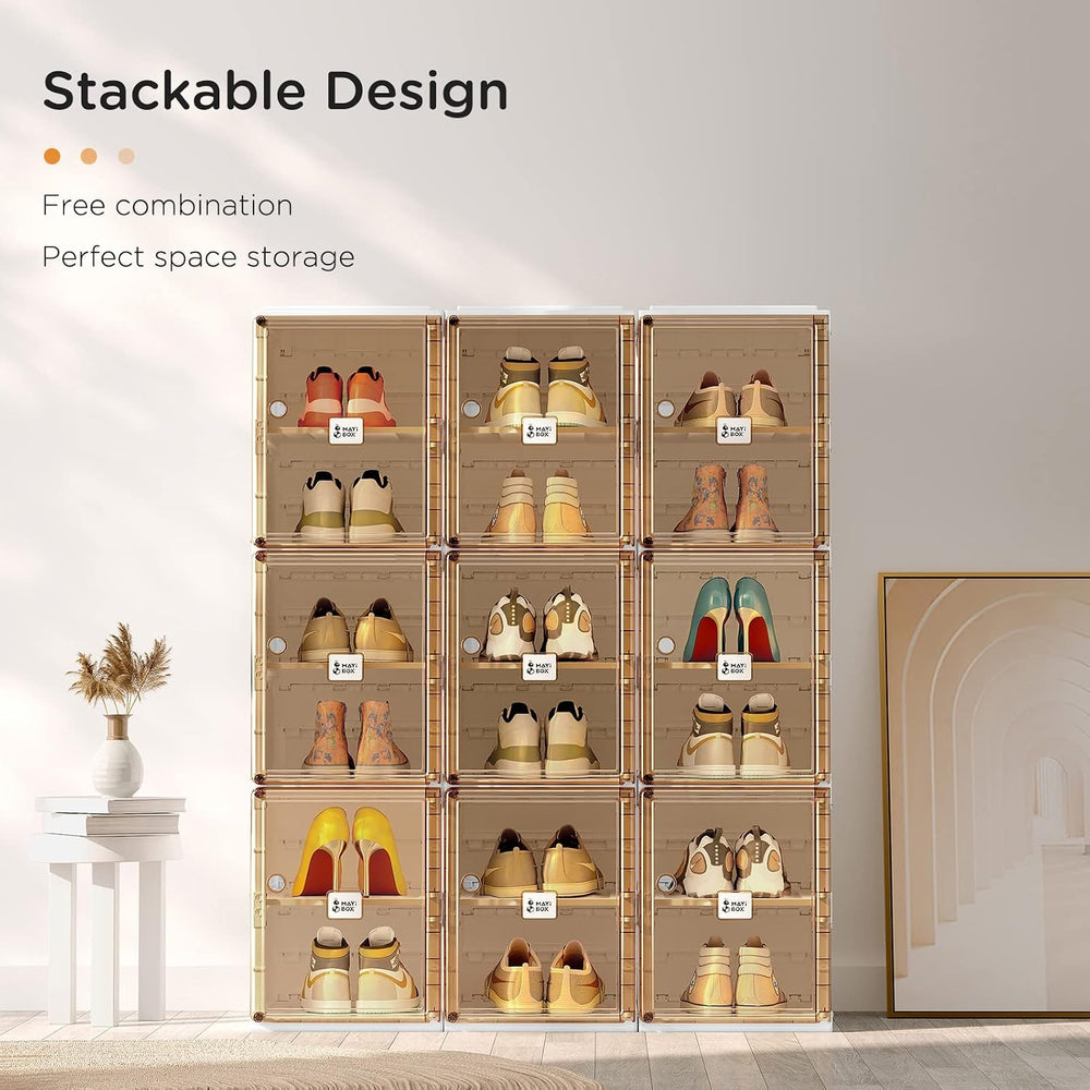 ANTBOX Shoe Organizer Storage Box, Portable Folding Shoe Rack for Closet with...