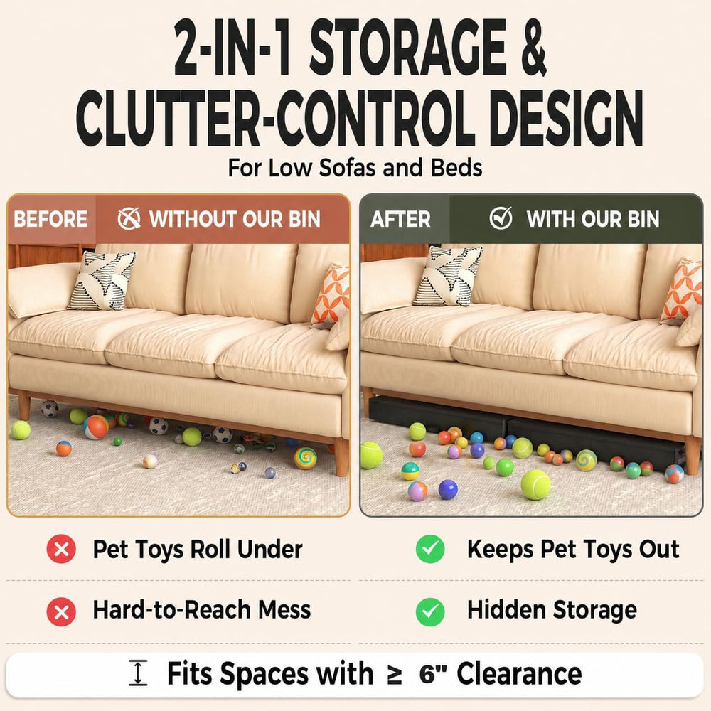 Fokyfok 2 Pack Under Bed Storage with Wheels 6 inch Height