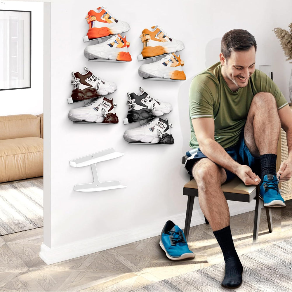 2 Pcs Floating Shoe Display Shelves for Wall Mount,H-Type Sturdy Levitating S...