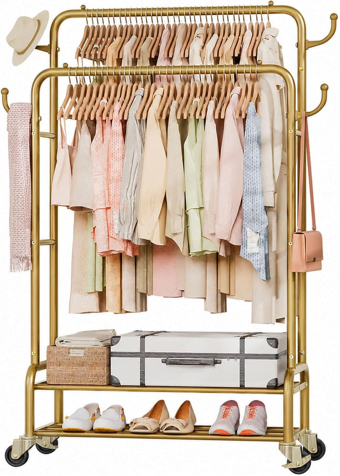 Homde Sturdy Garment Rack for Bedroom: 265 lbs Heavy Duty Clothes Organizer