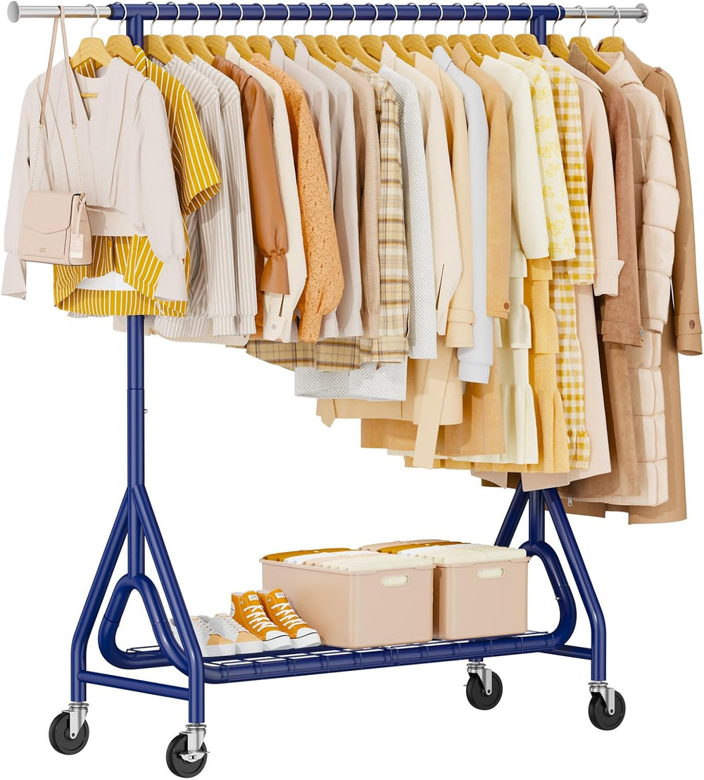 Heavy Duty Clothing Rack, Metal Clothes Rack Load 450 LBS, Rolling Coat Racks...
