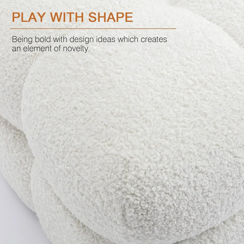 Zesthouse Square Pouf Ottomans Set of 2, Modern Vanity Chair for Bedroom