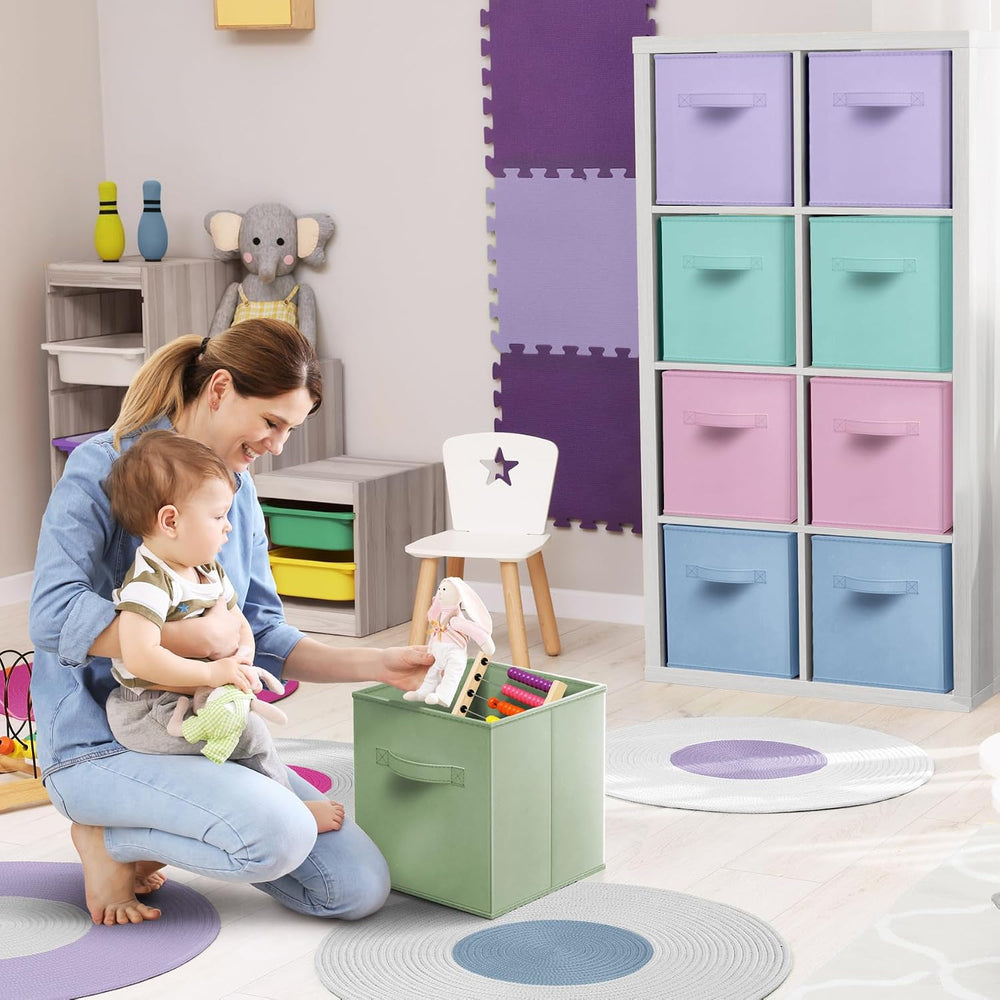 Sorbus Fabric Storage Cubes, 12 Pack (11 Inch, Multi Pastels 2)
