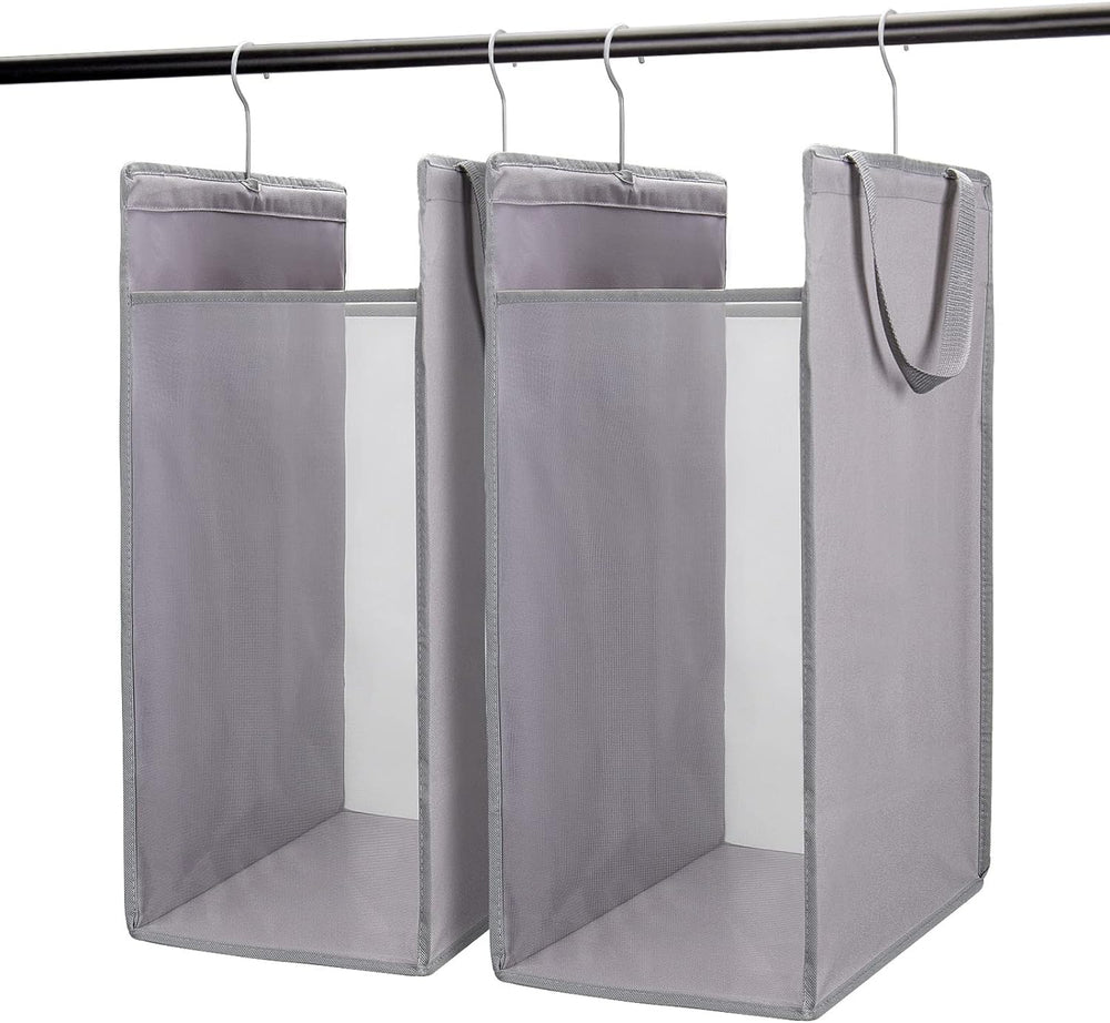 FENTEC Hanging Laundry Hamper，2 Pack Grey Hanging Laundry Basket