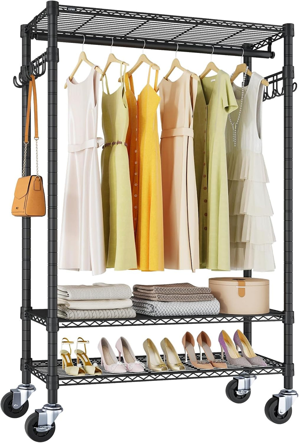 VIPEK R3 Rolling Clothes Rack Heavy Duty Portable Closet for Hanging Cloth