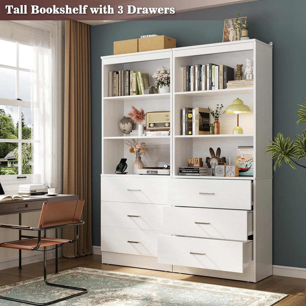 Aheaplus 47.2" Closet Drawers System, Closet System with 3 Drawers, White