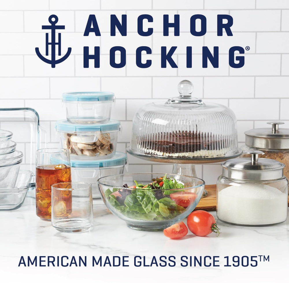 Anchor Hocking 16 Piece Glass Storage Containers with Lids (8 Glass Food Stor...