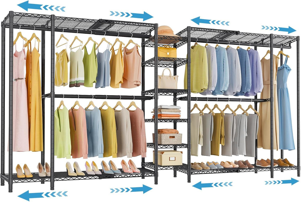 VIPEK X5 Extra Large Expandable Clothes Rack, Closet Organizer System Black
