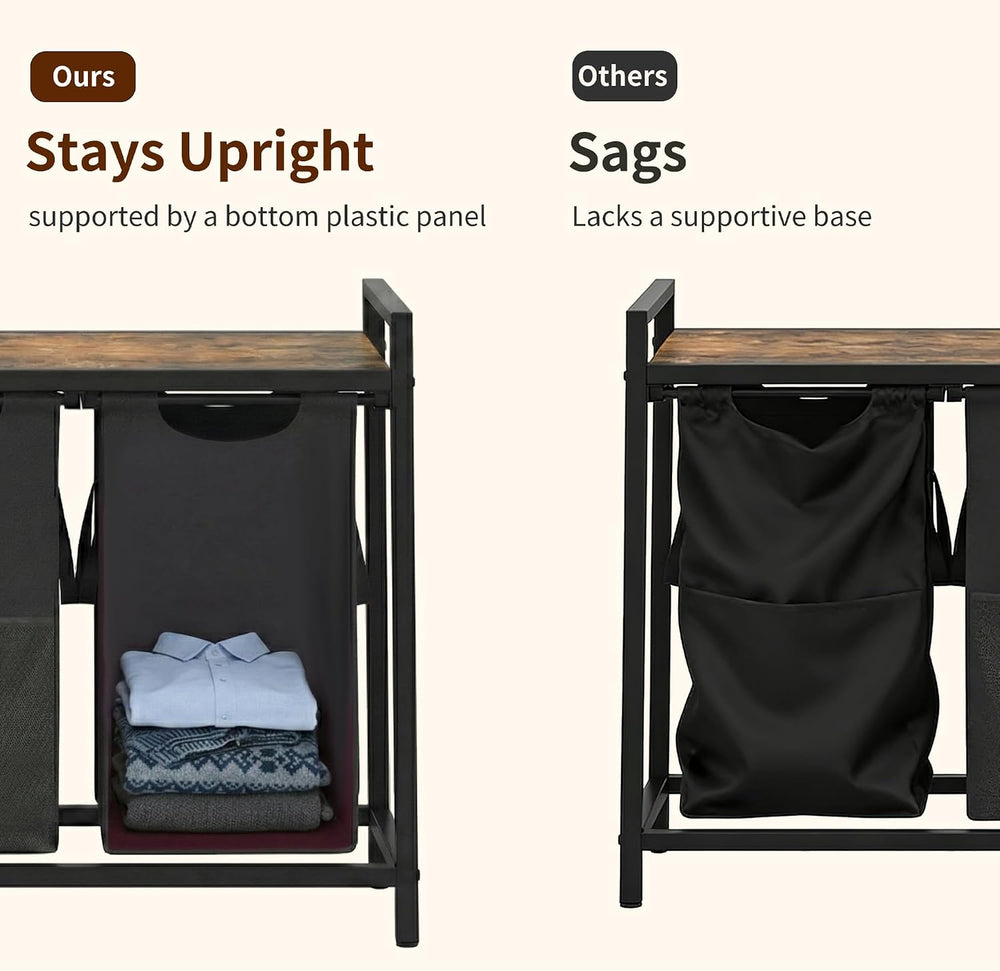Heybly Laundry Hampers, 3 × 15 Gal (171 L) Laundry Basket with Large Desktop ...