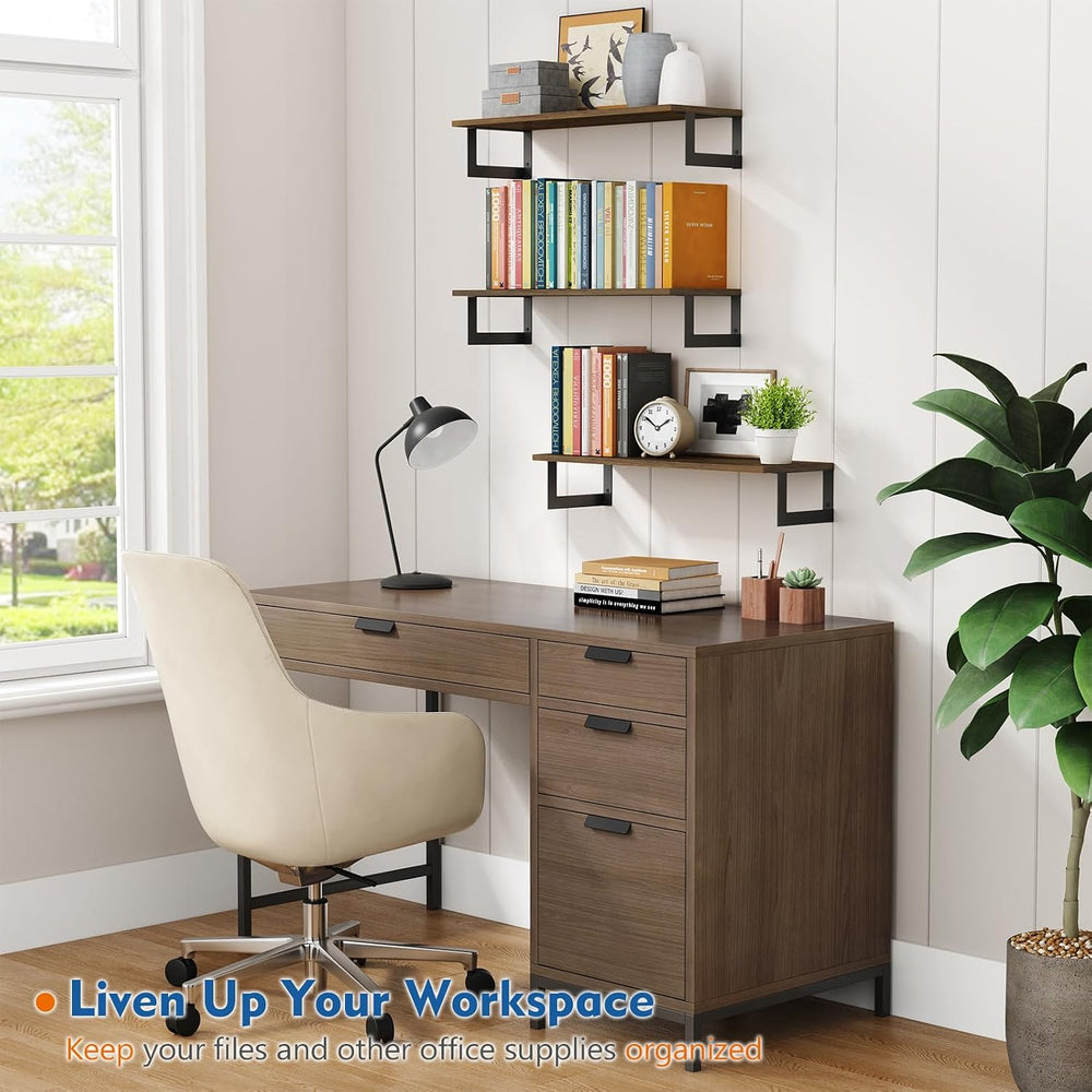 Harwaya Floating Book Shelves for Wall 3-Pack, 24 Inch Long Wall Mount Booksh...