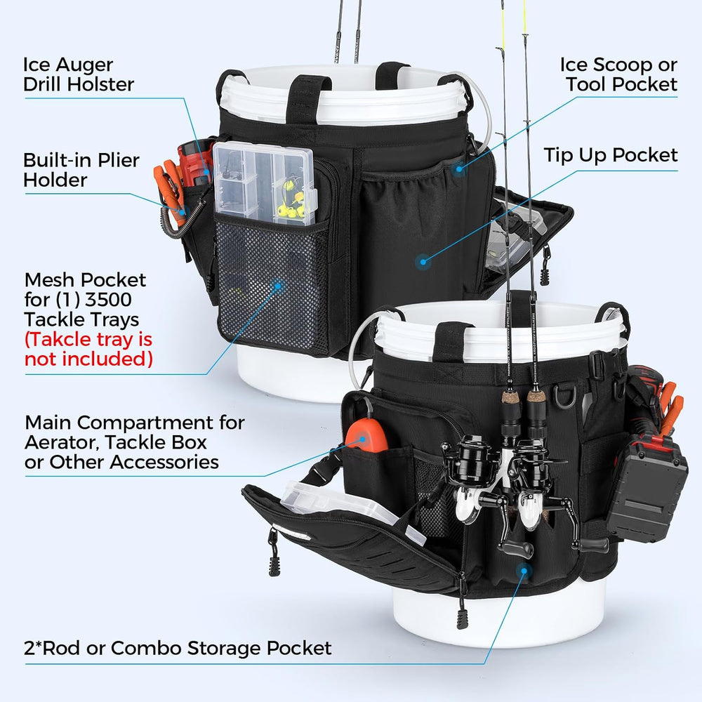KastKing Karryall Fishing Bucket Organizer for 5 Gallon Bucket, Fishing Bag