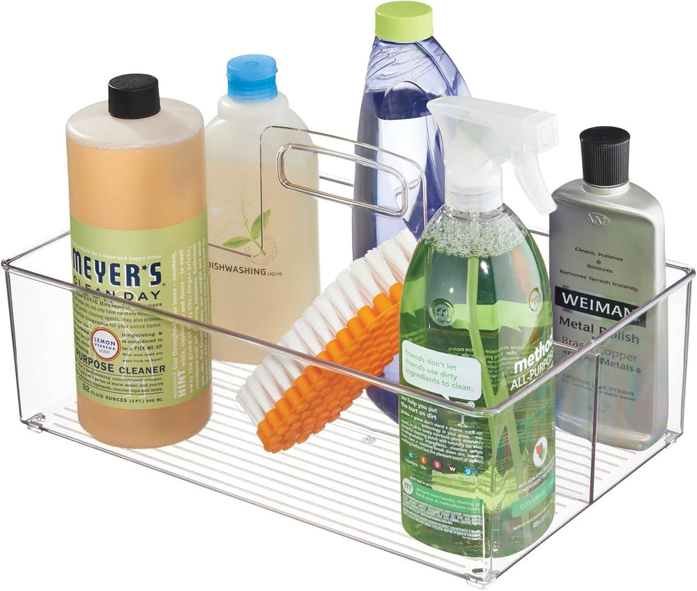 mDesign Large Plastic Divided Portable Storage Organizer Caddy Tote Basket Bi...