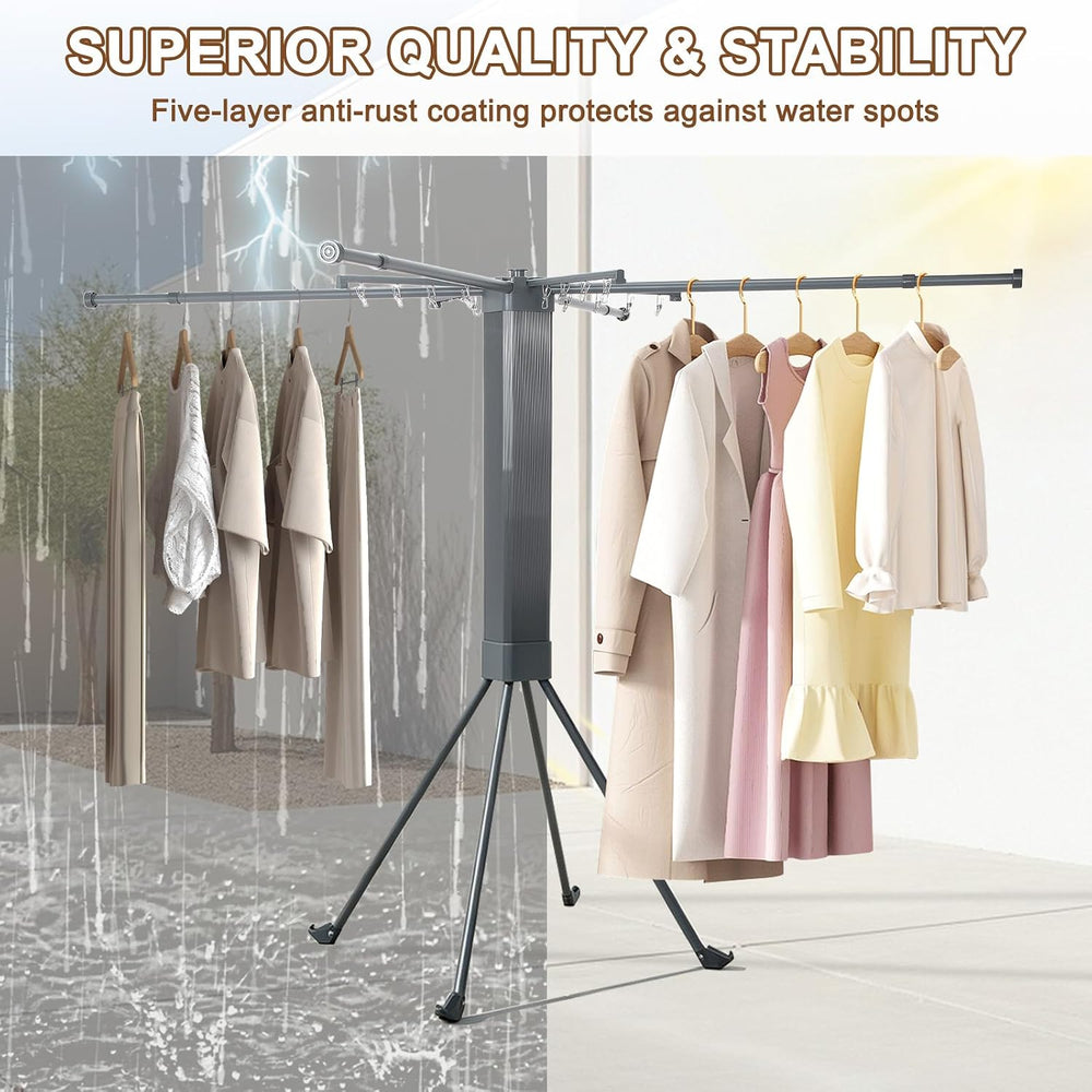 4-Legged Clothes Drying Rack Foldable Extending Laundry Rack,Grey