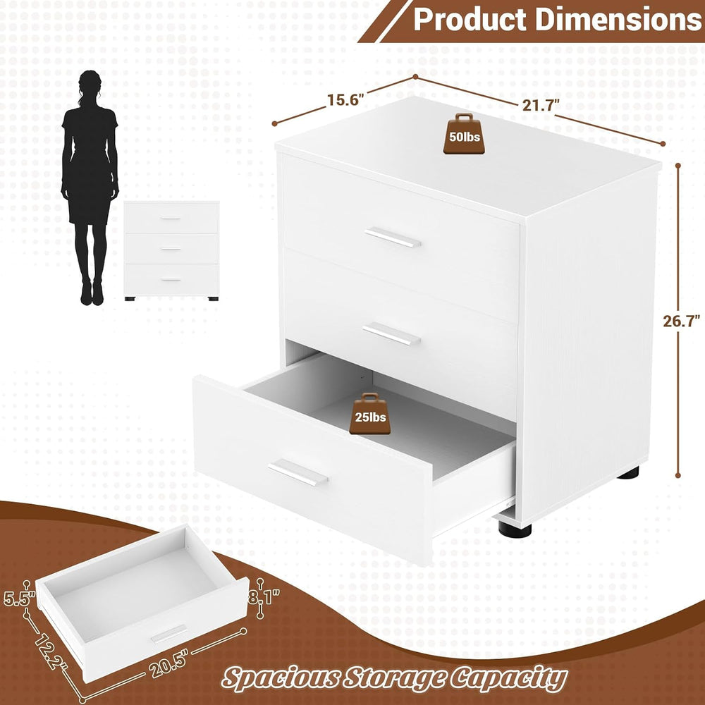 Aheaplus 21.7" Closet Drawers, Wood Closet Organizers and Storage, White