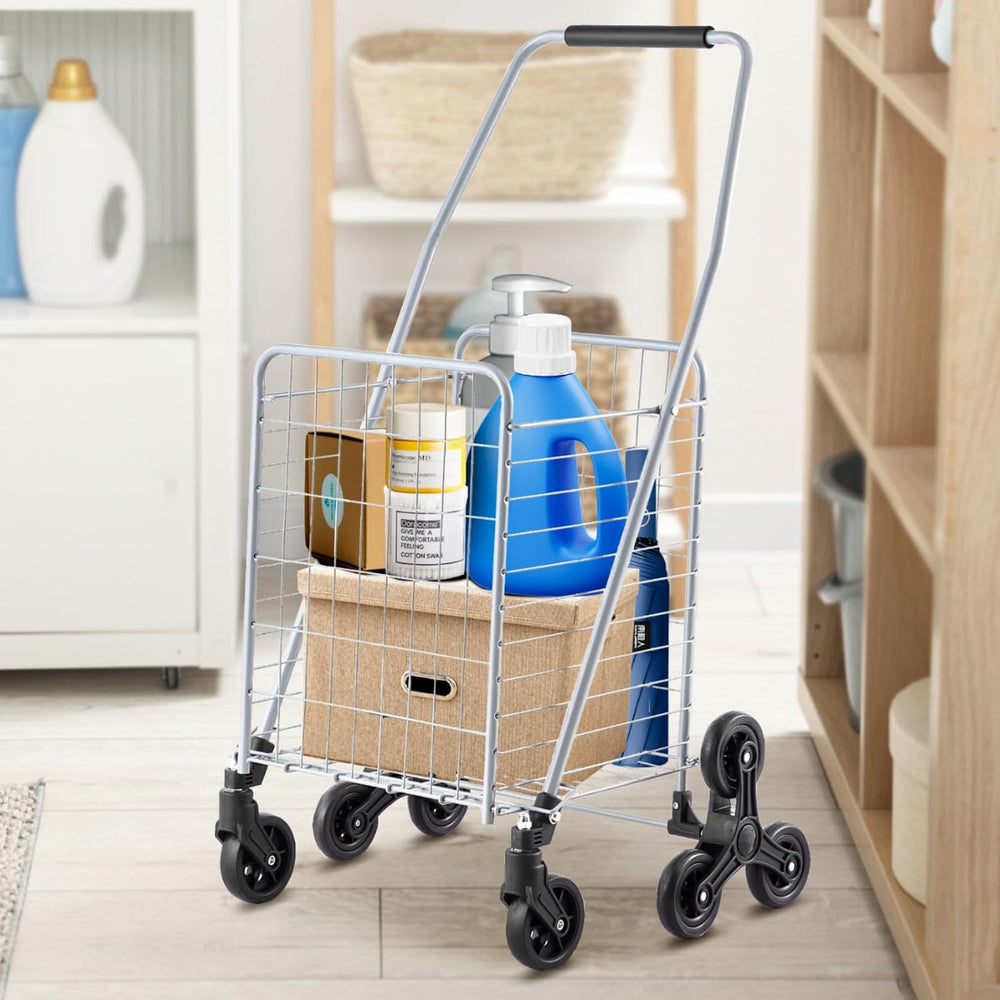 VEVOR Grocery Shopping Cart, 45L Stair Climbing Shopping Cart with 360° Rolli...