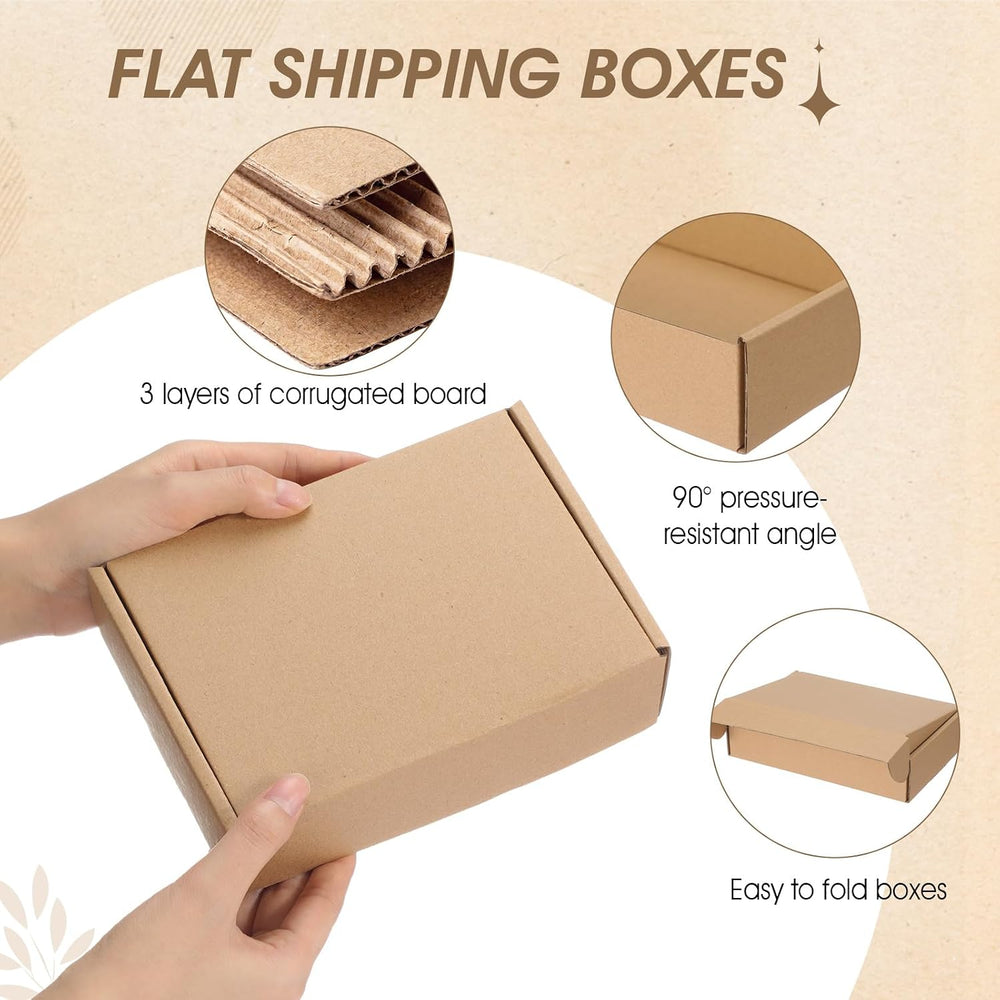 Qilery 100 Pcs Small Shipping Boxes Assorted Sizes, 6x4x2", 7x5x2",...