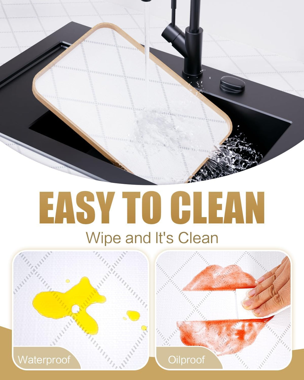 Drawer and Shelf Liners for Kitchen Cabinets Non-Adhesive