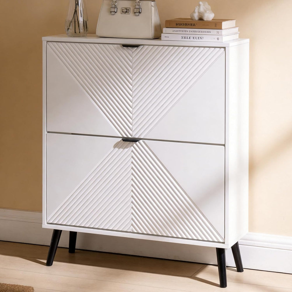 Shoe Cabinet Storage with 2 Flip Drawers, 31.5'' W Freestanding Shoes...