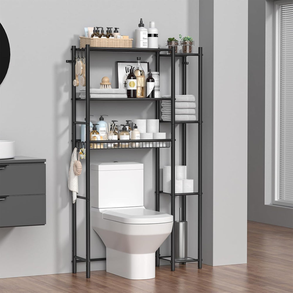 Over The Toilet Storage Shelf - Bathroom Organizer Rack with 7-Tier Shelves, ...