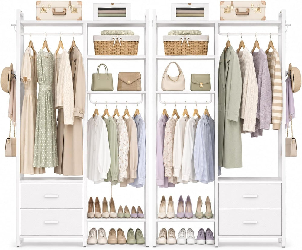 Besiost 78.7'' Clothes Rack for Hanging Clothes - Reversible Clothing...