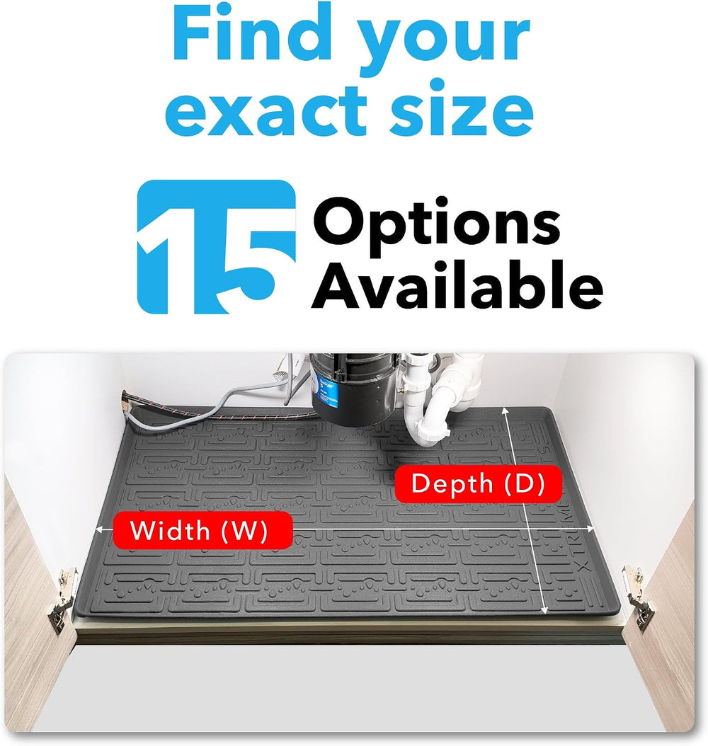 XTREME MATS Waterproof Undersink Mat (Grey 37" 1/4 x 22 1/4) Cabinet Bas...