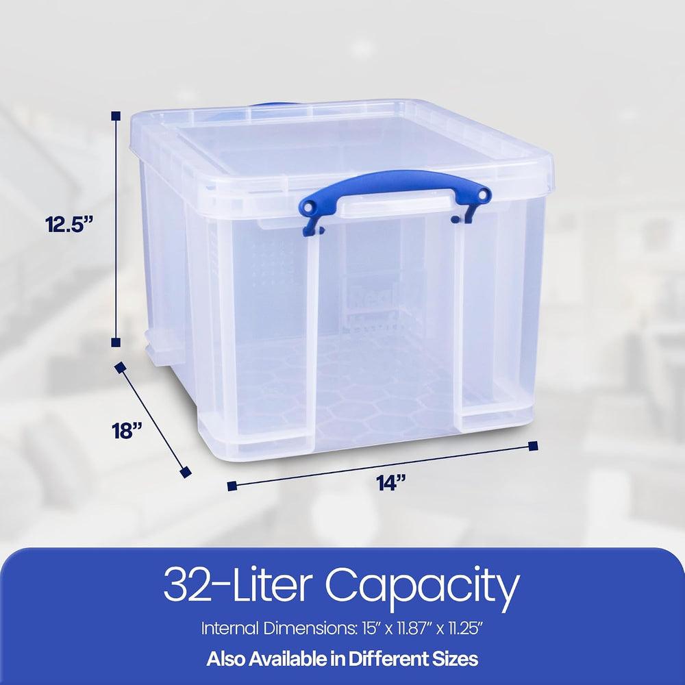 Really Useful Box 32 Liter Storage Container, 3 Pack