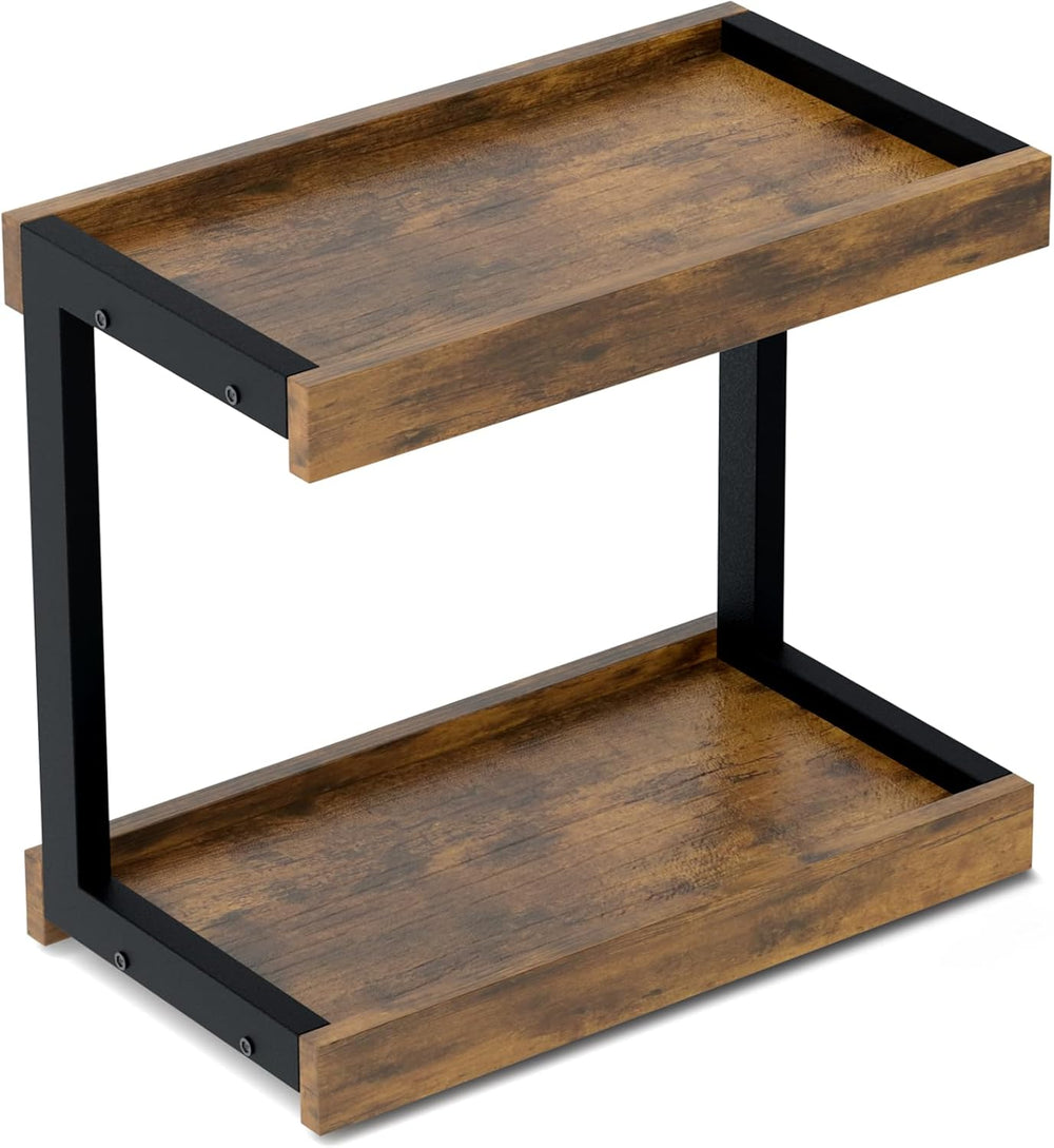 MARTY Counter Shelf Organizer, Large Spice Rack for Countertop, Brown