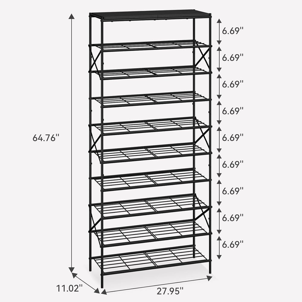 IBUYKE 10 Tier Shoe Rack, Large Capacity Shoe Storage Organizer for 40 Pairs ...