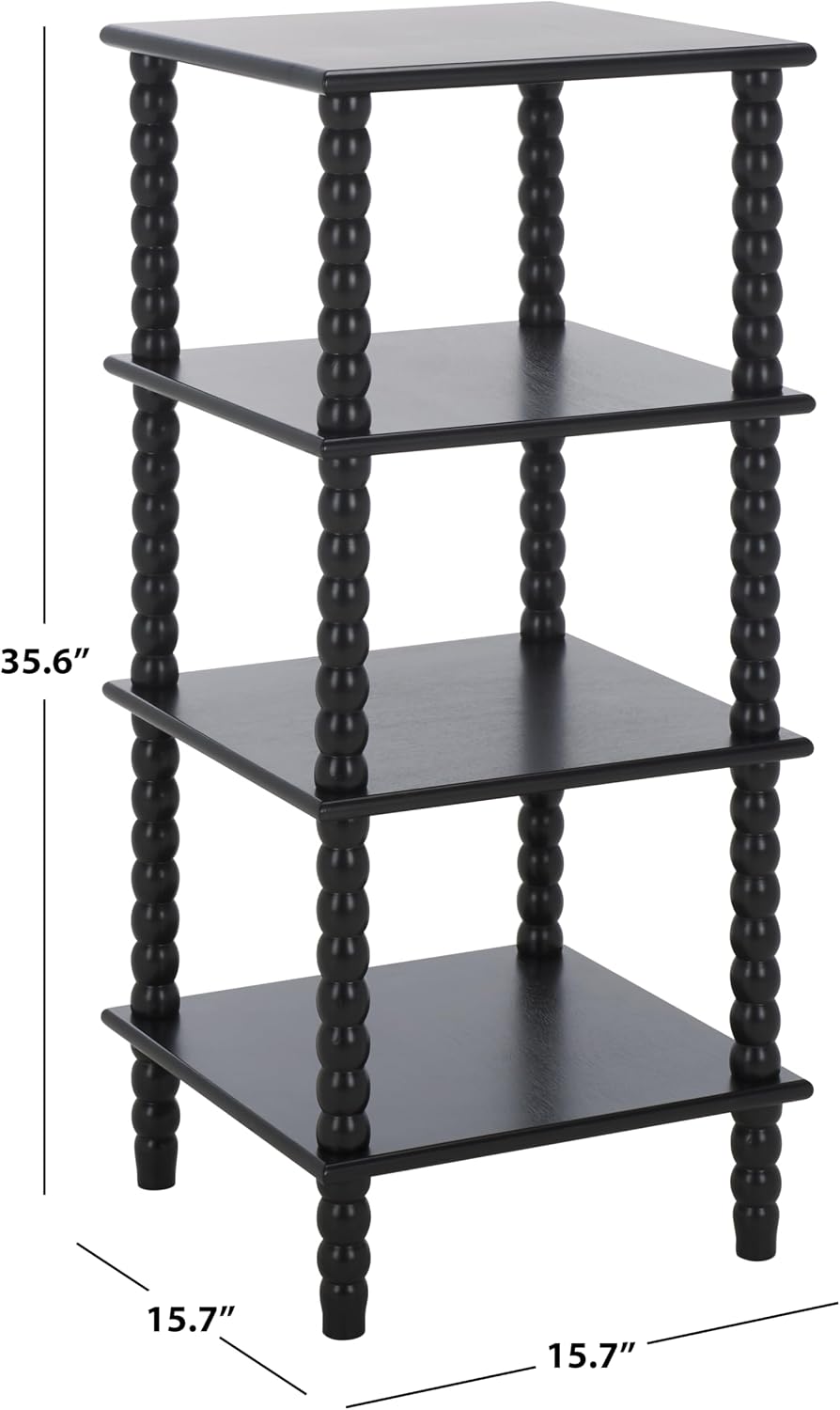 SAFAVIEH Home Collection Dilyn Matte Black 4-Tier Shelving Unit Etagere Books...