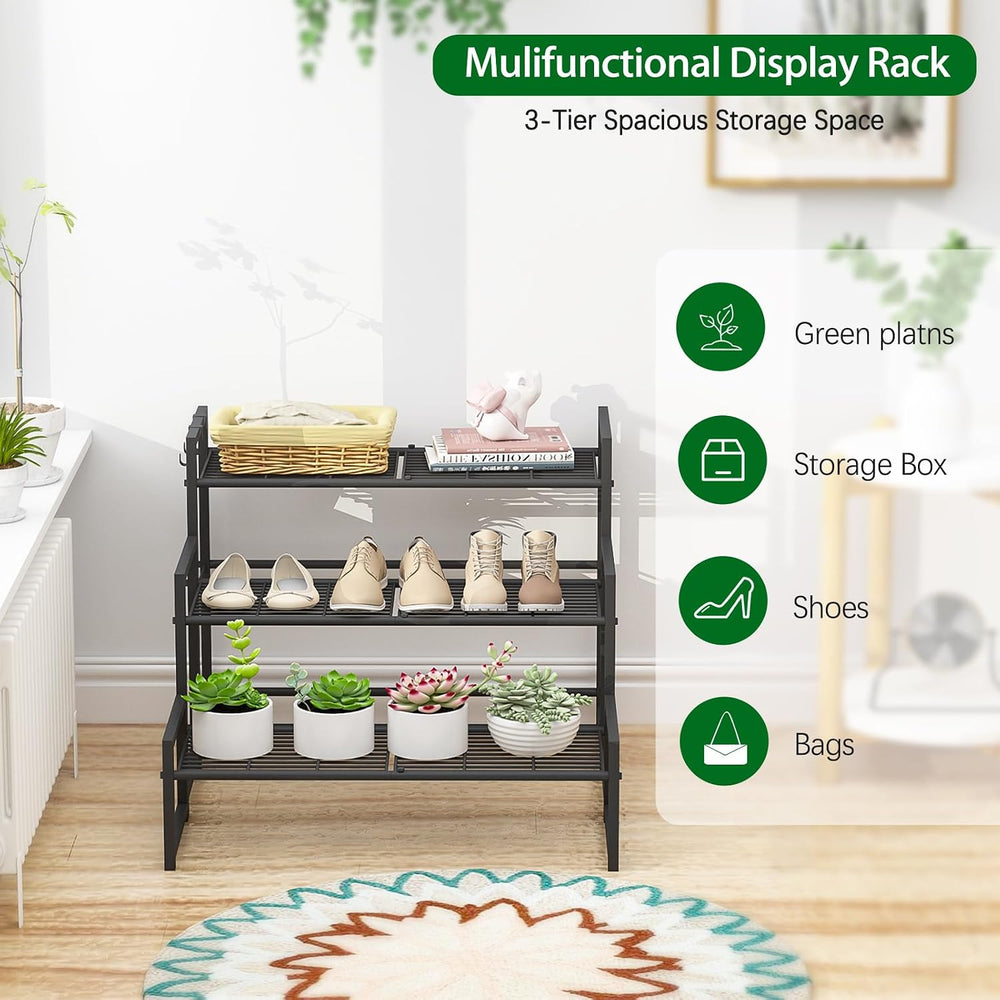 Garden 4 you 3 Tier Metal Stackable Plant Stand, Flower Pot Holder