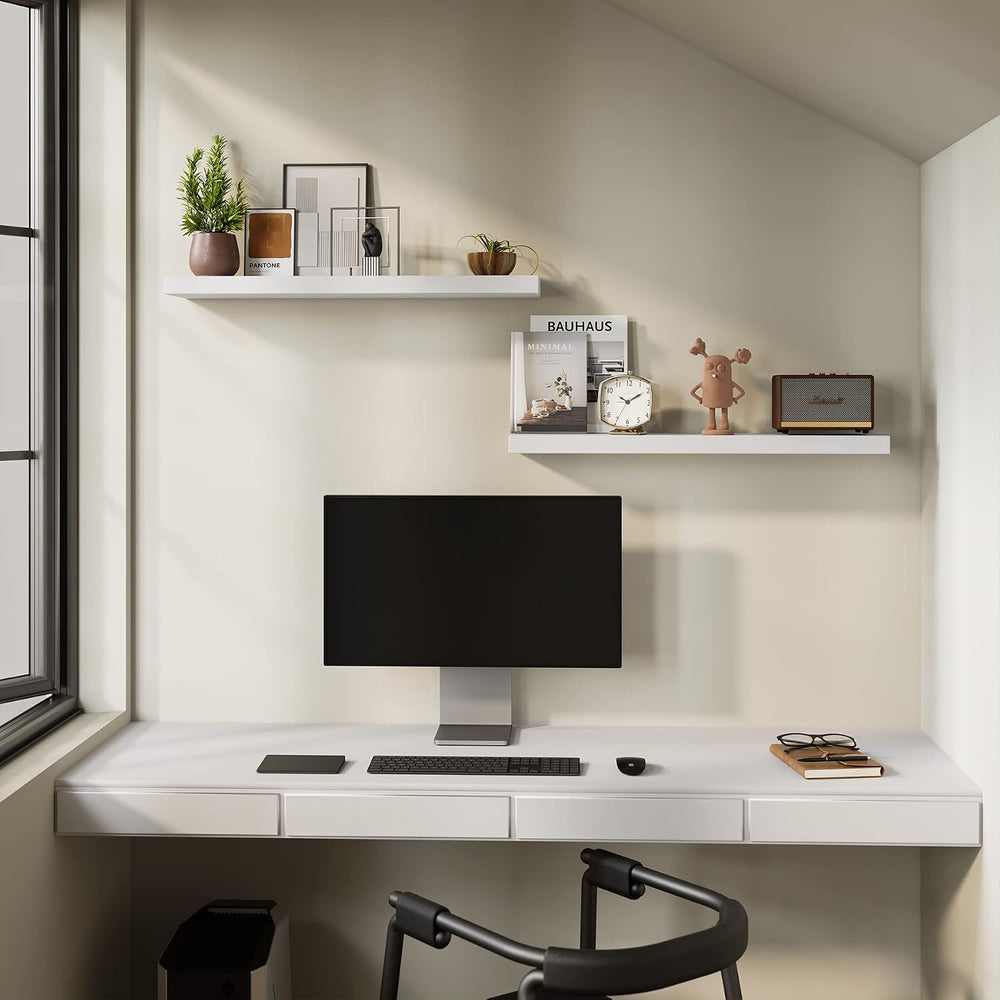 BAMEOS Floating Shelves, 31W x 8D Wall Mounted Display Shelves with Invisible...