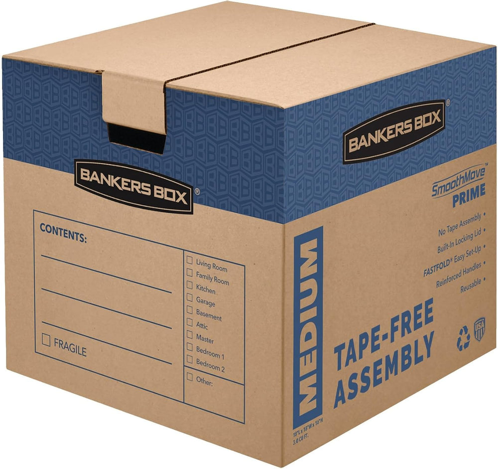 Bankers Box 8-Pack Medium Prime HD Moving Boxes with Reinforced Handles