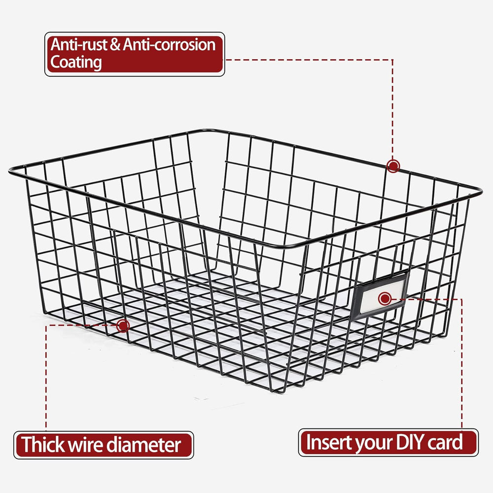 6 Pack Wire Baskets for Pantry Organization and Storage, Kitchen Organizer, 2...