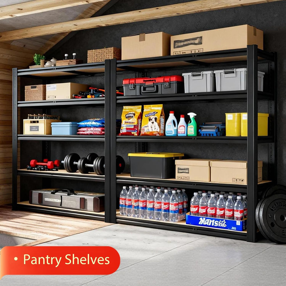 5-Tier Heavy Duty Storage Shelves Unit, Adjustable Metal Garage Shelving,5000...