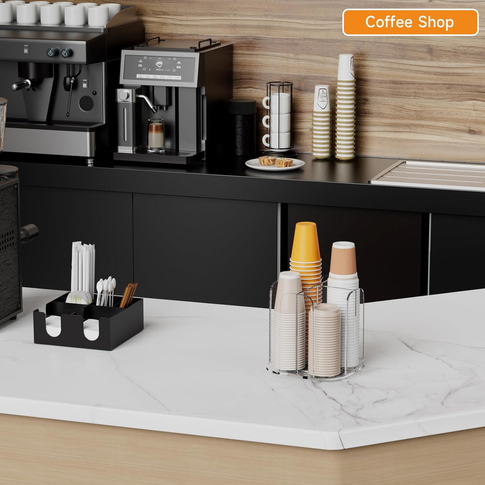 Beego Rotatable 4-Compartment Acrylic Cup Dispenser - Coffee Station Cup and ...