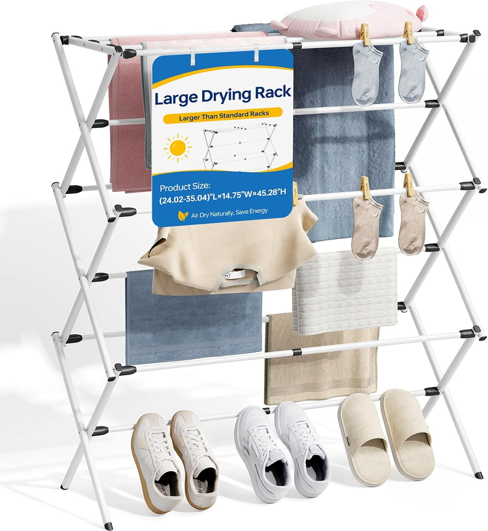 APEXCHASER Oversized Clothes Drying Rack, 45.28" H × 14.57" D
