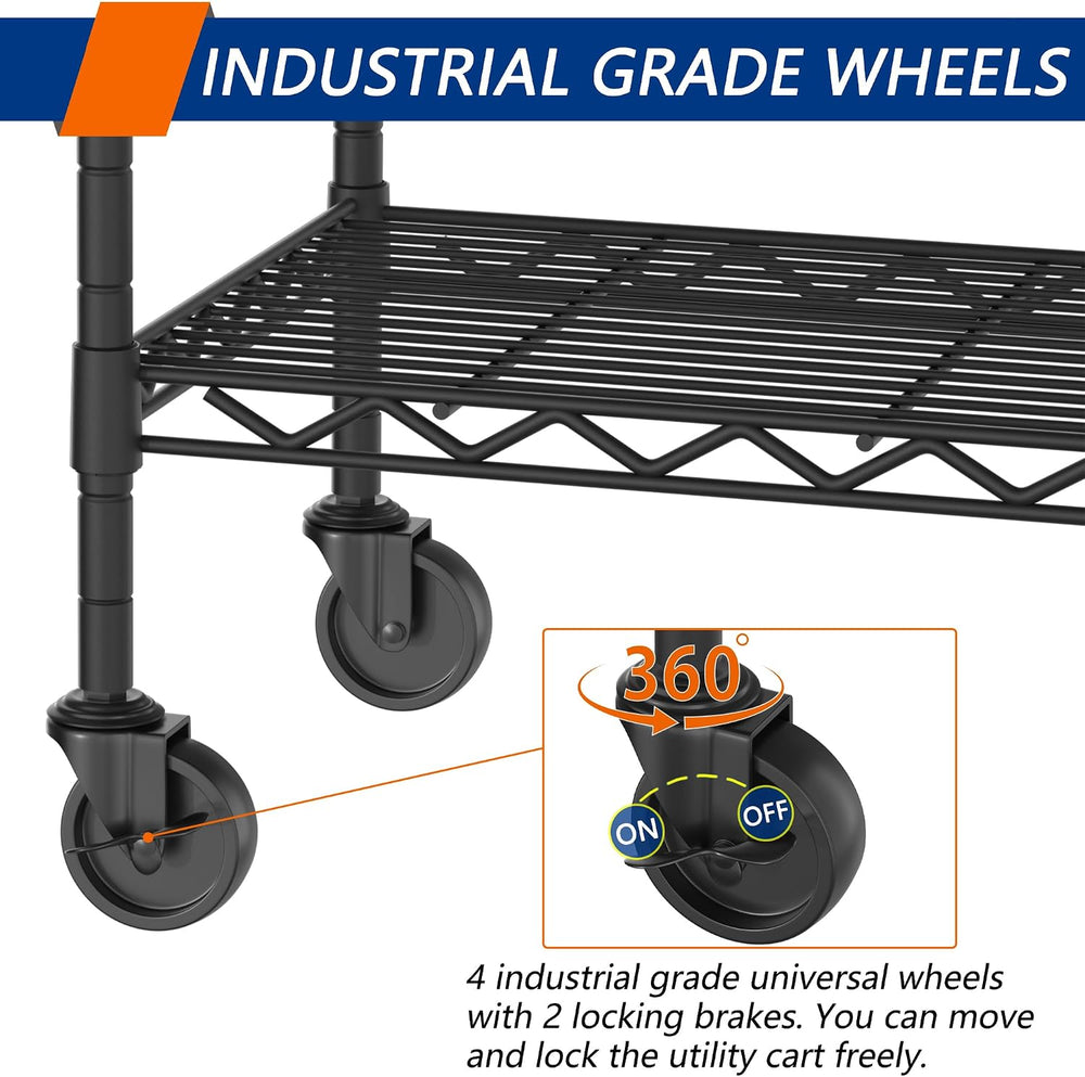 Soywey 4-Shelf Adjustable Heavy Duty Storage Shelving Unit on 4 Wheel Casters...