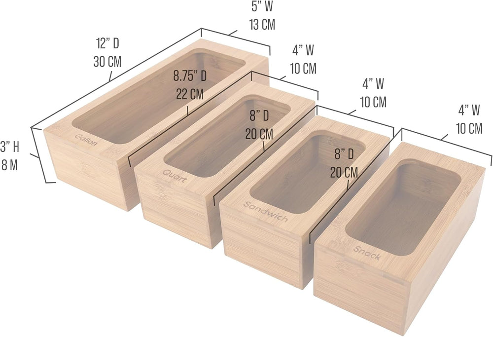 Seville Classics Bamboo Premium Organizer Storage Bins for Kitchen Silverware...