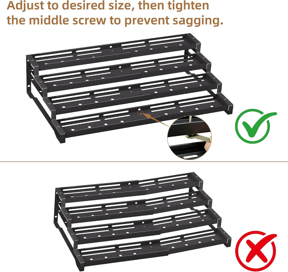 Expandable Spice Rack Organizer for Cabinet 4 Tier Spicy Shelf Black 1Pack