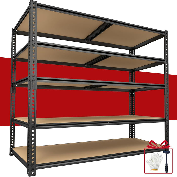 Garage Racks for Storage，5-Tier Adjustable Garage Shelving Storage Shelves,2400LBS Capacity Heavy Duty Shelving for Carport Warehouse Basement,72" H x40 W x20 D