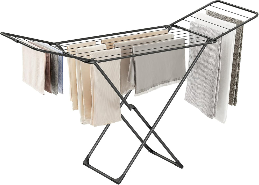 SONGMICS Clothes Drying Rack, Foldable, Heavy Duty, 2 Gullwings